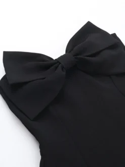 Robe Coquette à nœud pour femme - Robe mini bustier en forme de cœur - Idéale pour une fête d'anniversaire d'été 2026