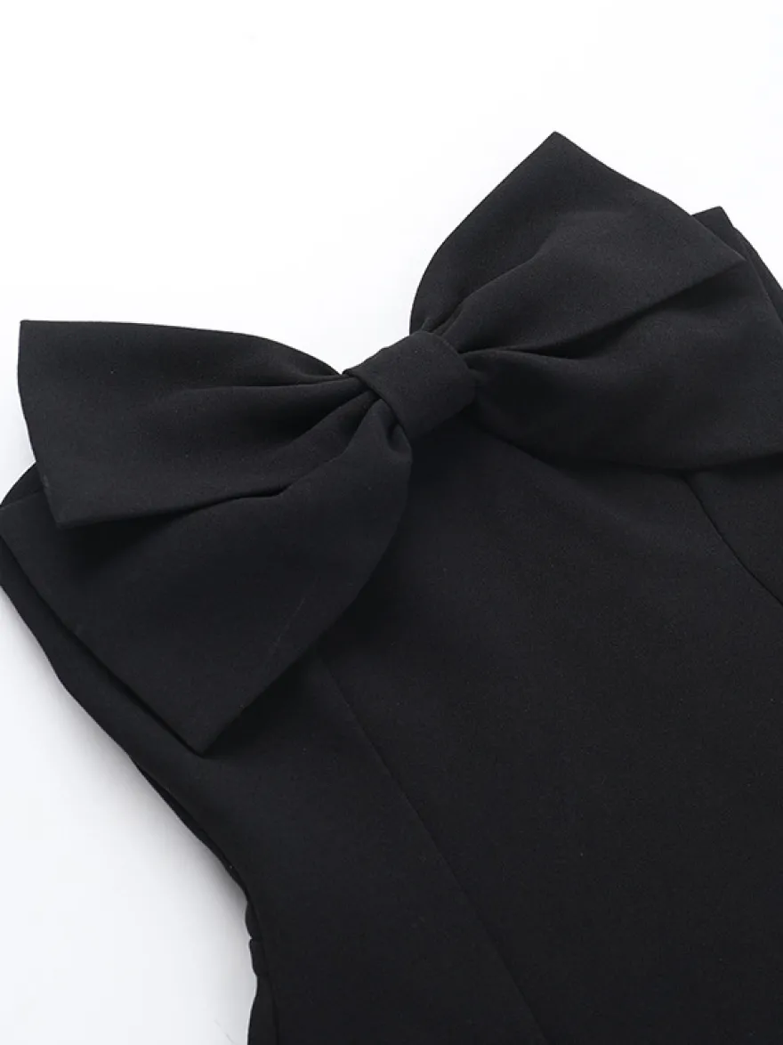 Robe Coquette à nœud pour femme - Robe mini bustier en forme de cœur - Idéale pour une fête d'anniversaire d'été 2026