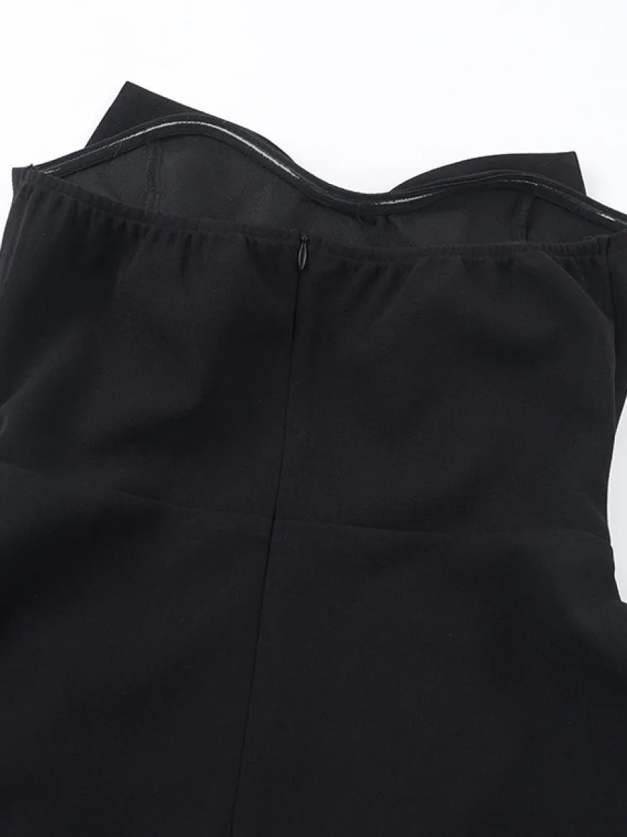 Robe Coquette à nœud pour femme - Robe mini bustier en forme de cœur - Idéale pour une fête d'anniversaire d'été 2026