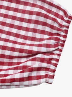 Robe courte à carreaux vichy manches longues dos nu nœud papillon ourlet à volants col carré style décontracté.