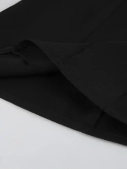 Robe courte à manches bouffantes pour femme style rétro chic - Noir élégant col montant coupe moulante - Idéale pour le printemps 2026