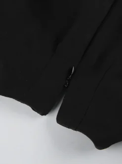 Robe courte à manches bouffantes pour femme style rétro chic - Noir élégant col montant coupe moulante - Idéale pour le printemps 2026
