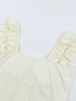 Robe courte à ourlet bouffant pour femme - Coupe corset à volants style Coquette - Look idéal pour une fête d'été à la plage 2026