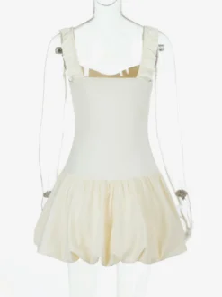 Robe courte à ourlet bouffant pour femme - Coupe corset à volants style Coquette - Look idéal pour une fête d'été à la plage 2026