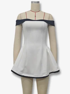 Robe courte à épaules dénudées et manches longues coupe trapèze tenue de soirée sexy pour femme 2026