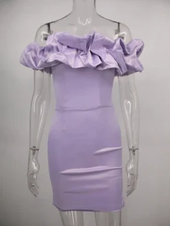 Robe cupcake chic sans bretelles fendue mini robes de fête d'anniversaire