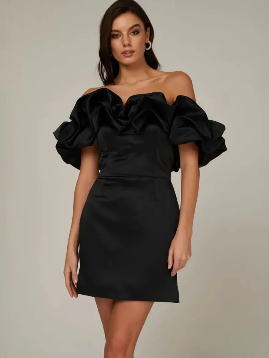 Robe cupcake chic sans bretelles fendue mini robes de fête d'anniversaire