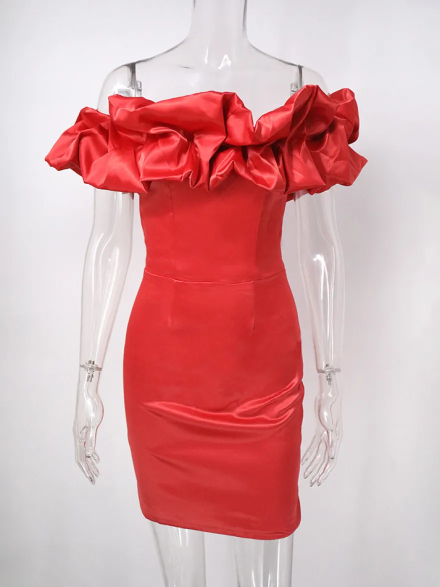 Robe cupcake chic sans bretelles fendue mini robes de fête d'anniversaire