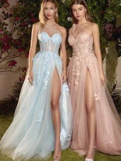 Robe de bal col en coeur a-ligne sans manches en dentelle robes d'invité de mariage