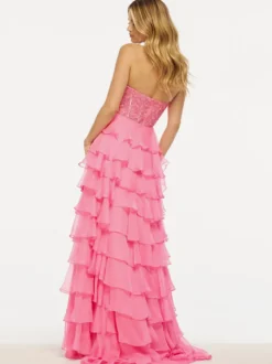 Robe de bal en tissu satiné col haut sans manches robes de soirée plissées
