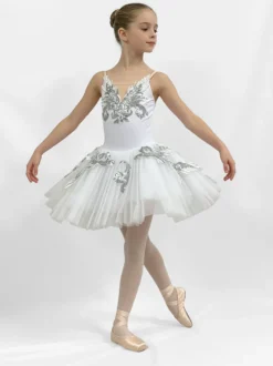 Robe de Ballet blanche femme adulte ballerine paillettes volants dentelle Polyester robe vêtements de danse