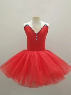 Robe de Ballet rose fille enfant ballerine strass dentelle dentelle Polyester robe ensemble vêtements de Performance