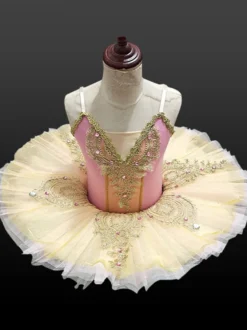 Robe de Ballet rose pour femmes et enfants ballerine à volants en dentelle et Polyester vêtements de danse