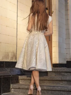 Robe de bal robe de soirée col V au genou
