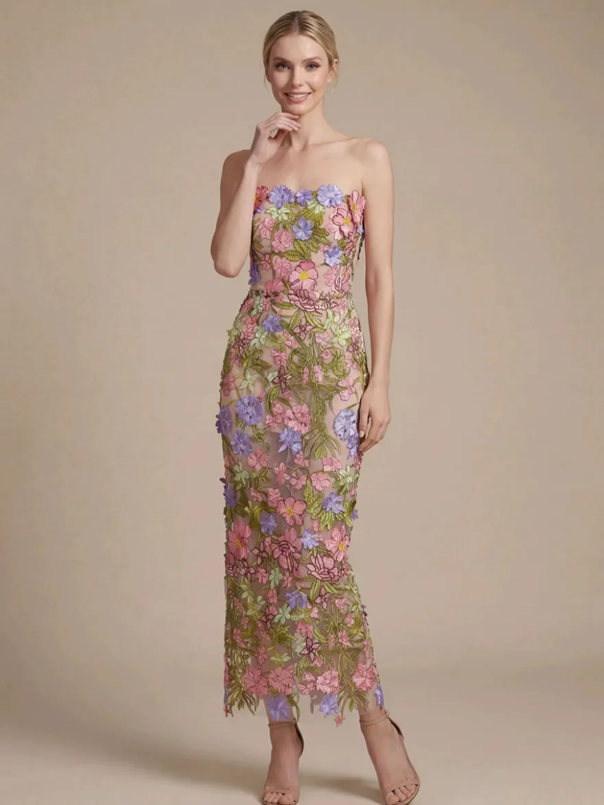 Robe de bal robe de soirée robe de cocktail robe bustier en tulle robe longue à fleurs pour concours de beauté