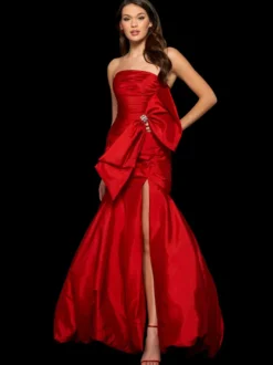Robe de bal sirène sans bretelles en taffetas longueur au sol plissée robes de soirée formelles
