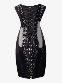 Robe De Club Pour Femmes Robe Sexy Sans Bretelles Noires À Lacets