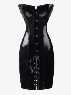 Robe De Club Pour Femmes Robe Sexy Sans Bretelles Noires À Lacets