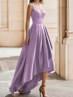 Robe de cocktail mariage robe de soirée col rond sans manche dos nu