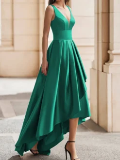 Robe de cocktail mariage robe de soirée col rond sans manche dos nu
