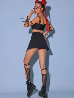 Robe de danse jazz pour femme short jupe haut vêtements de danse costumes