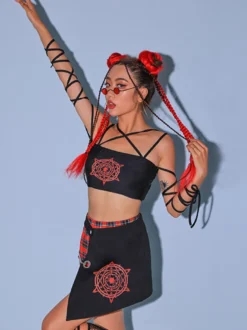 Robe de danse jazz pour femme short jupe haut vêtements de danse costumes