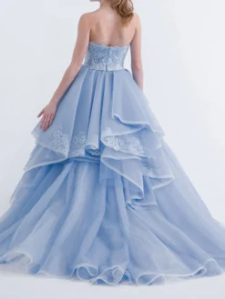 Robe de mariée bleue robe de mariage bustier zip sur dos à grande traîne