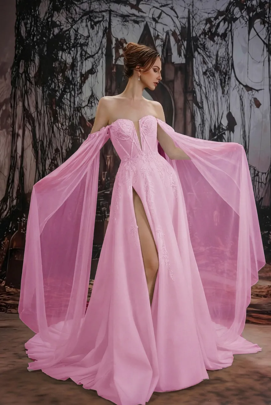 Robe de mariée gothique noire en dentelle coupe trapèze manches longues taille naturelle à volants et traîne