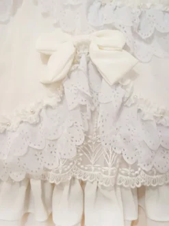 Robe de mariée Lolita Lolita SK Ecru White Lace Bows Jupes Lolita