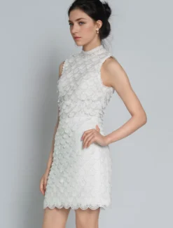 Robe de mariée 2 Pièces en dentelle Ivoire sans manches Robe de Mariée Simple Robes de mariée