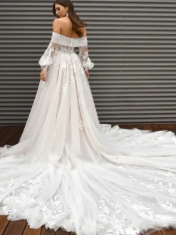 Robe de mariée princesse 2026 A-ligne avec train chérie cou sans manches dentelle robes de mariée personnalisation gratuite