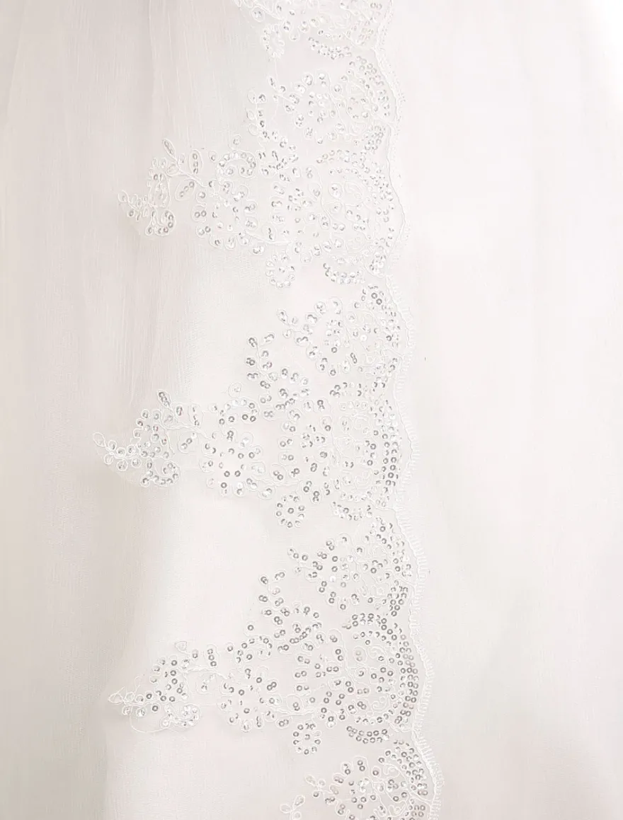 Robe de mariée princesse bustier décoré des pailletes laçage sur dos