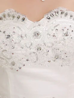 Robe de mariée princesse bustier décoré des pailletes laçage sur dos