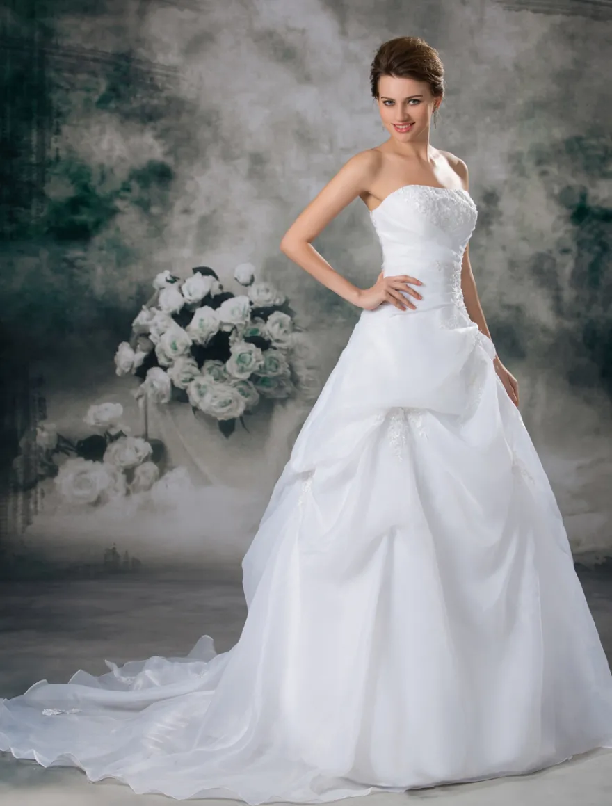 Robe de mariée princesse bustier à traîne robe de mariage