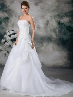 Robe de mariée princesse bustier à traîne robe de mariage