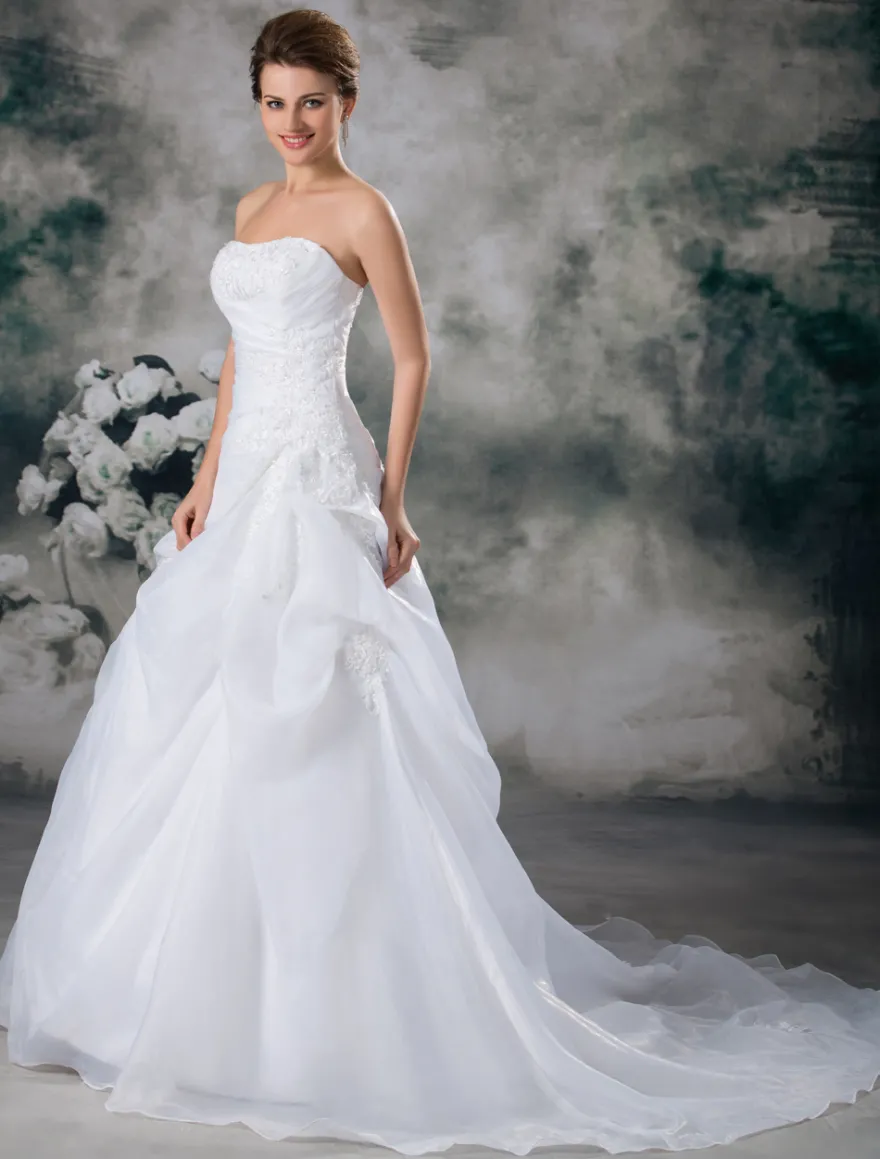 Robe de mariée princesse bustier à traîne robe de mariage
