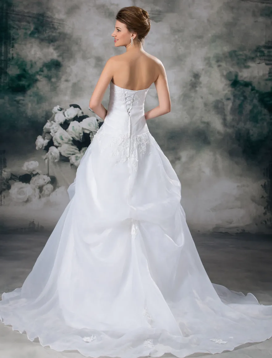 Robe de mariée princesse bustier à traîne robe de mariage