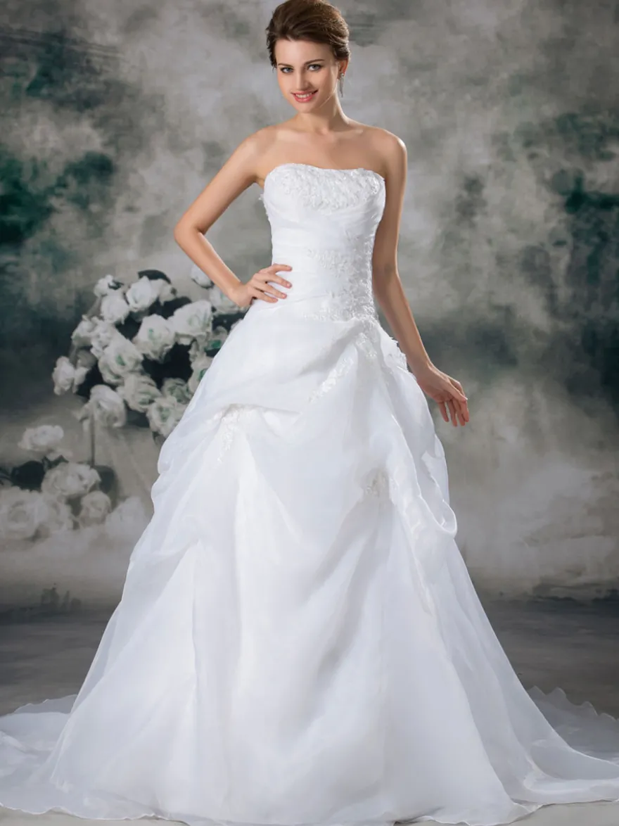Robe de mariée princesse bustier à traîne robe de mariage