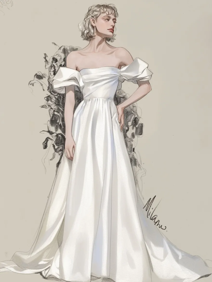 Robe de mariée simple silhouette princesse sans bretelles manches courtes 30 cm robes de mariée
