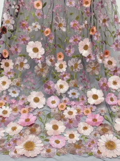 Robe de mère de la mariée col V manches courtes coupe trapèze à fleurs robe d'invitée pour mariage