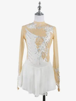 Robe de patinage Black Swan en maille perlée élégante pour femmes et filles