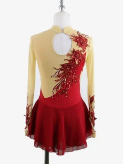 Robe de patinage Black Swan en maille perlée élégante pour femmes et filles