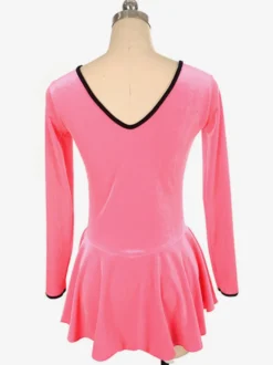Robe De Patinage Bordeaux Velours Coréen Manches Longues Costumes De Danse