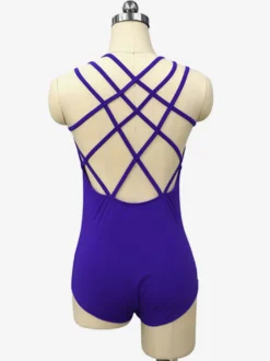 Robe De Patinage Costumes De Danse Polyester Bleu