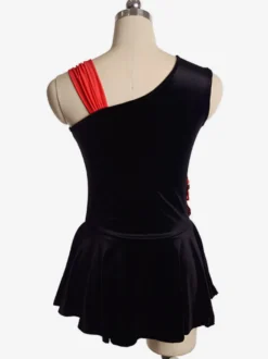 Robe De Patinage Costumes De Danse Velours Coréen Noir