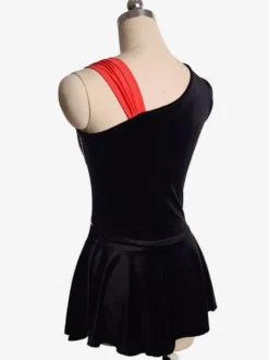 Robe De Patinage Costumes De Danse Velours Coréen Noir