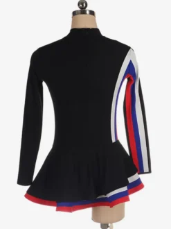 Robe De Patinage Noir Polyester Rayures Costumes De Danse