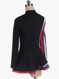 Robe De Patinage Noir Polyester Rayures Costumes De Danse