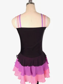 Robe De Patinage Noir Polyester Rayures Costumes De Danse