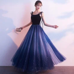 Robe de soirée A-ligne Conçu Décolleté Tulle Longueur Sol Robes de Soirée Sociale Personnalisation Gratuite